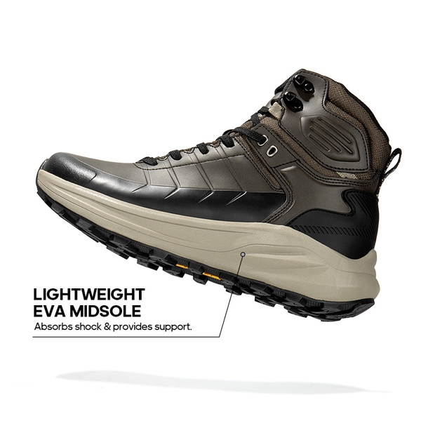 Men's Cap-Toe Waterproof Hiking Boots - DARK BROWN - 4